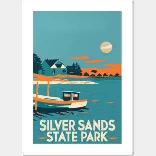 A Vintage Travel Art of the Silver Sands State Park - Connecticut - US Posters and Art